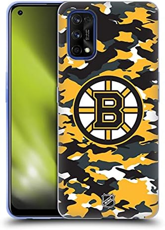 Projetos de capa principal licenciados oficialmente NHL Camuflage Boston Bruins Soft Gel Case compatível com o Realme 7 Pro