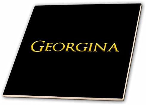 3drose Georgina Garota legal Nome do bebê nos EUA. Presente amarelo em charme preto - azulejos