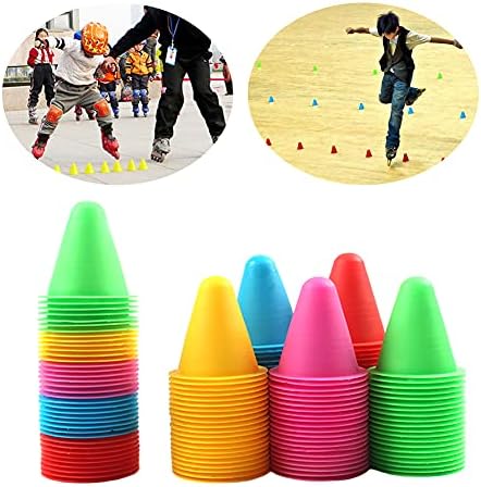 Cone de treinamento em EMVANV 50 PCS, mini cones de agilidade para esportes infantis, cones de treinamento portátil, cones de slalom à prova de vento.
