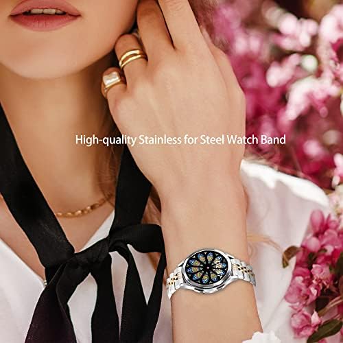 Designer Luxury 20mm Slim Stainless Steel Watch Bands Compatible with Samsung Galaxy Watch 5 40mm 44mm/Samsung Galaxy Watch