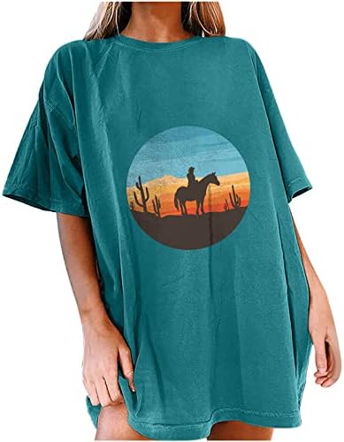 Camiseta do deserto ocidental feminino Camiseta retrô cacto de cacto de cacto