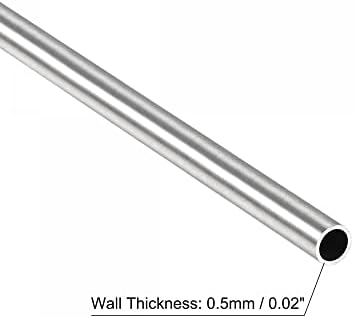 UXCELL 316 Tubo de aço inoxidável, 3 mm od 0,5 mm de espessura da parede de 300 mm de comprimento