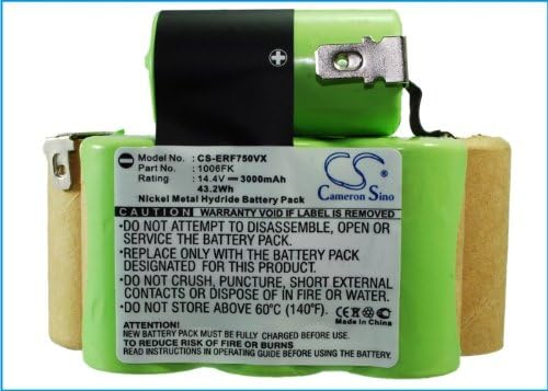Bateria de vácuo Sino Cameron CS, 3000mAh / 43.20WH NI-MH Substituição Compatível com bateria para Sharkep750, Sharkep750, Shark100350, Euro Pro1006FK, Euro proxbp746