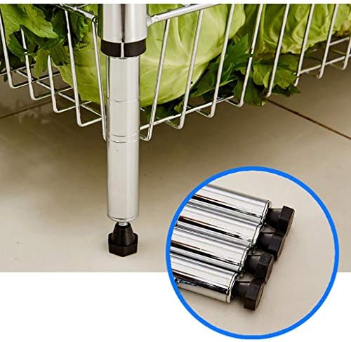 Lizi racks prateleira de cozinha prateleira de armazenamento de prateleira de armazenamento de aço inoxidável 4º andar, ele pode mover seleção de múltiplos tamanhos