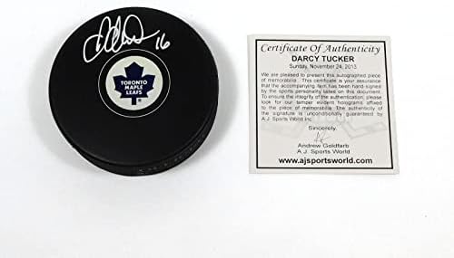 Darcy Tucker assinou o hóquei de hóquei da NHL Sovevenir Maple Leafs AJ Sports Auto - Pucks de NHL autografados