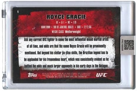 Royce Gracie assinou o Slabbed 2010 TOPPS 1 CARTO DE TRADINA UFC PA COA - Cartões UFC autografados