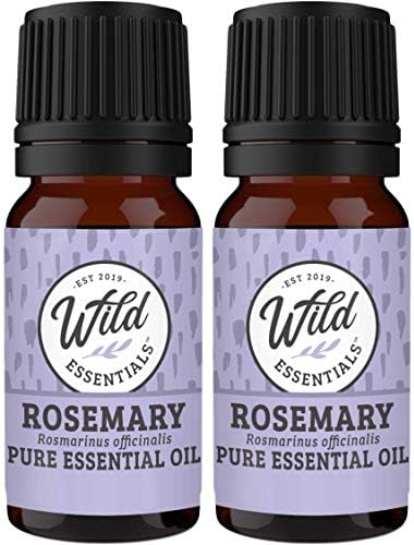 Wild Essentials Rosemary Pacote Essential Pack 2 - 10ml, grau terapêutico, fabricado e engarrafado nos EUA