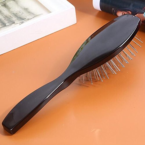 Pente de escova de cabelo de aço Grey990 ， escova de cabelo massagem de massagem de cabelo prático Kit de massager de couro cabeludo Durável preto