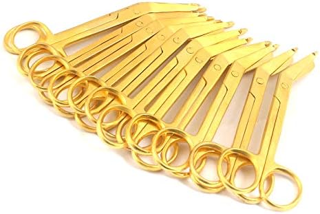 Conjunto DDP de 12 tesouras de bandagem Lister 5,5 Aço inoxidável banhado a ouro
