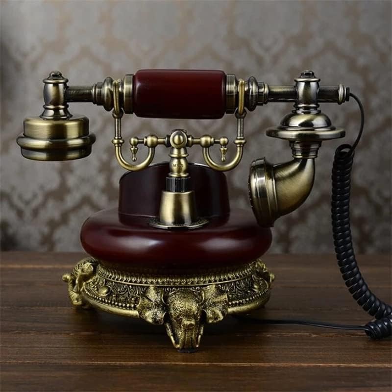 Houkai Antique Telefone fixo Caminhante Id Linear Lineador Resina e imitação de metal com botão sem mãos