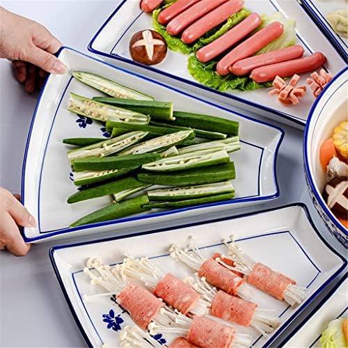 Zhuhw Conjunto Reunião combinação de utensílios de mesa em forma de fã Tabela redonda Tabela redonda pratos de pratos de pratos de pratos e pratos domésticos