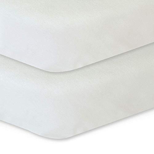 Pacote de algodão orgânico n lençóis com pacote de trifold e colchão de jogo 38 x 26, branco