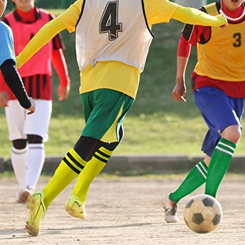 Ultrafun 6 pares meias de futebol colorido compressão elástica de joelho alto meias de meias de futebol meias atléticas para homens adolescentes