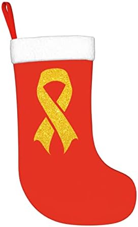 Waymay Yellow Ribbon Infantil Cancer Christmas Meking 18 polegadas de Natal Socking Sock Classic Holiday Decoration meias