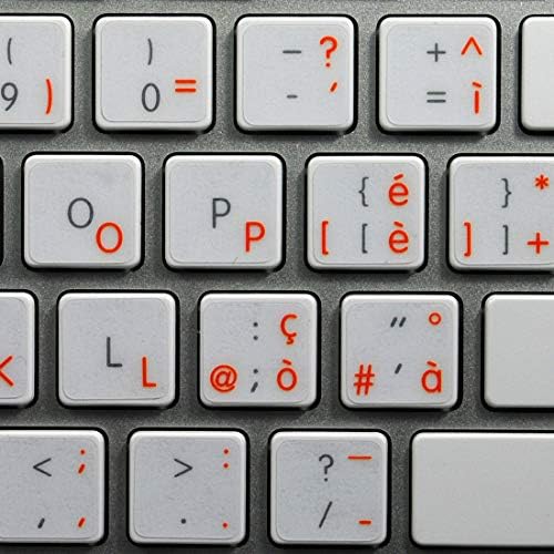 Adesivo italiano para teclado laranja letras de fundo transparente para desktop, laptop e notebook é compatível com a Apple