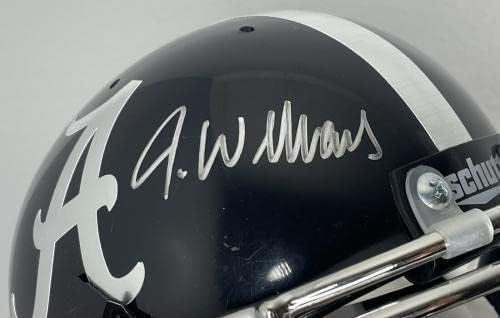 Jameson Williams assinou o capacete do Alabama Crimson Tide Mini com JSA CoA ~ Read - Mini capacetes autografados da NFL