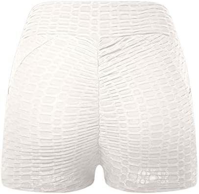 Women Basic Basic texturizado shorts de cintura alta lixo de altura short shorts shorts de verão shorts de motoqueiro de yoga