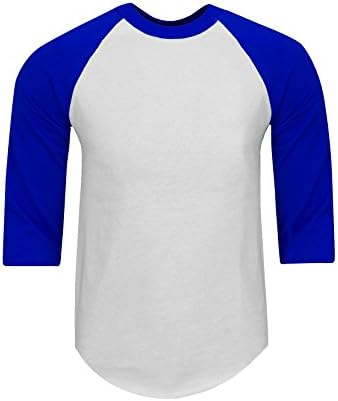Camisa de raglan de beisebol masculino de fitscloth-clássico 3/4 de manga casual camiseta de algodão esportivo de camisa atlética