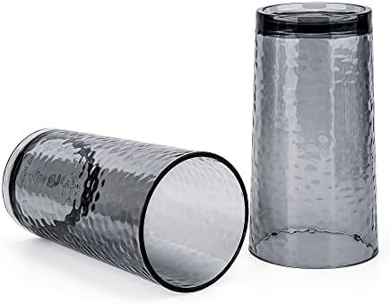 KX-WARE 20 onças de copos de acrílico plástico copo, conjunto de 6 estilo cinza esfumaçado-estilo de lavar louça, lava-louças, BPA grátis