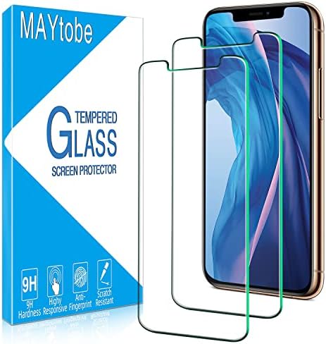 MaytoBe [2 pacote] Protetor de tela para iPhone 11 Pro Max e iPhone XS Max Tempered Glass, Case Friendly, Bubble Free, fácil de instalar