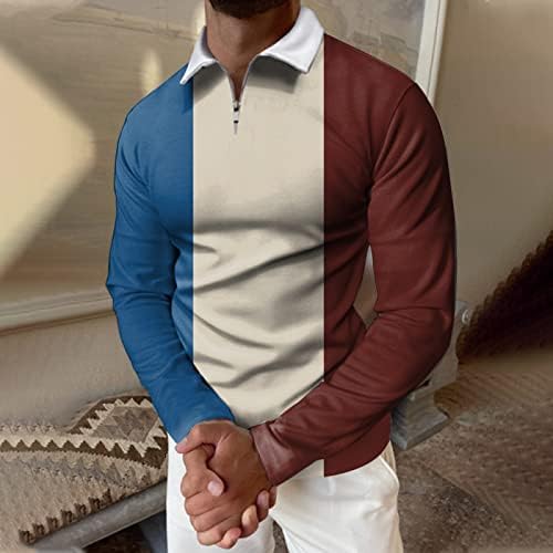 Homem casual outono de inverno de manga longa camisa de pescoço impressa camiseta de camiseta top top masculino masculino