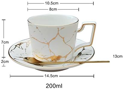 Conjunto de pires de caça de pdgjg de mármore de mármore de mármore conjunto 200 ml de chá nórdico de chá fosco de porcelana Conjunto de chá de xícara de xícara de copo de café expresso