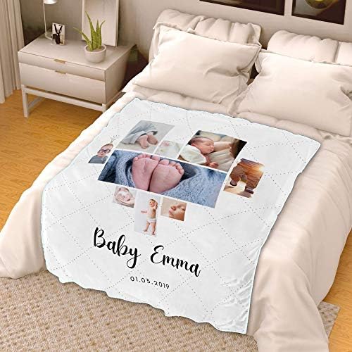 Collage personalizada Cobertor de bebê para meninos e meninas chá de bebê presente revelar cobertores personalizados com fotos cobertas
