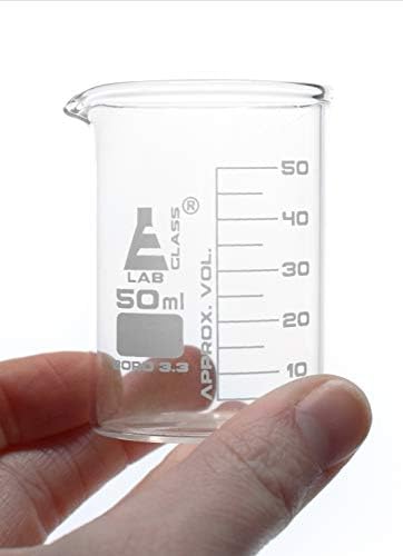 Eisco Chemistry Shot Glasses - Conjunto de 4 copos, 1,6 onças - qualidade do laboratório, vidro de borossilicato grosso