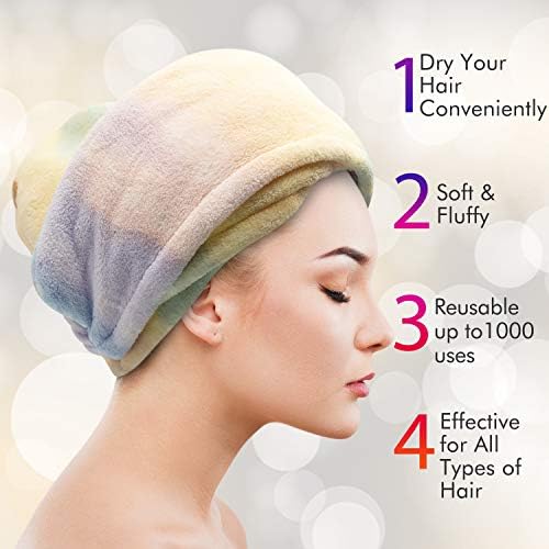Microfiber Hair Toard Wrap for Women, Fibras de Capilar Ultra Absorvent para secagem rápida, Turbans de cabelo anti -Frizz para cabelos molhados