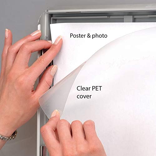 M&T Exibe Opti Snap Poster Frame de 8,5x11 polegadas prata 1 Perfil de alumínio Fronteiro Carregamento da parede FOTO FOTO DOCUMENTO Certificado Setentador de canto de canto de canto anti -brilho