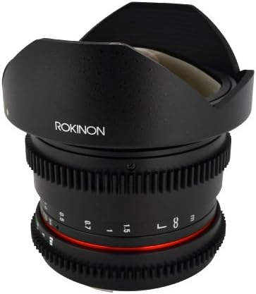 Rokinon rkhd8mv-n hd 8mm T/3.8 Lente Fisheye para Nikon com abertura desbotada e lente de ângulo de capuz removível
