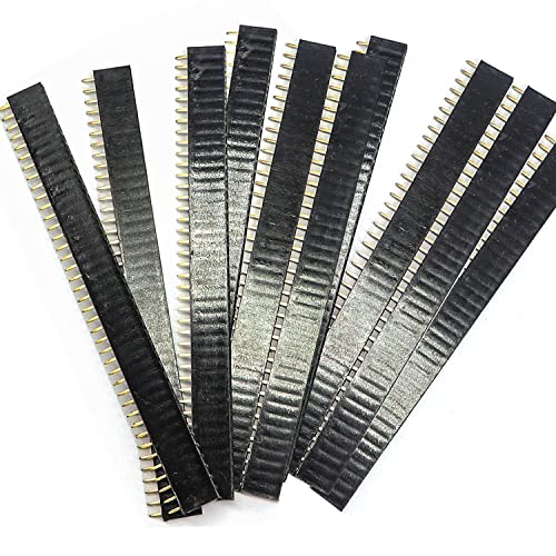 Cabeçalhos de alfinete de 40pcs, cabeçalhos masculinos de 2,54 mm e conector de cabeçalhos femininos, pinos de brezboard, pinos de 40 pinos de PCB em linha única