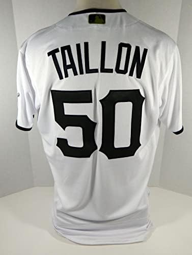 2020 Pittsburgh Pirates Jameson Taillon 50 Jogo emitiu White Jersey Memorial D - Jerseys MLB de jogo usado