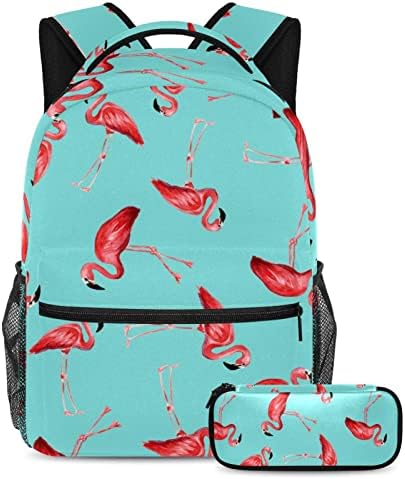 Tbouobt Travel Mackpack Conjunto de mochila casual de laptop leve para homens, pássaros tropicais de flamingos vermelhos