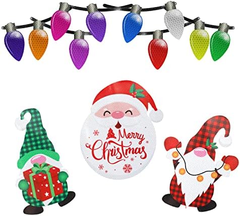 23pcs de Natal Decorações de refrigerador de carro, ímã refletivo de ímãs de lâmpada de lâmpada