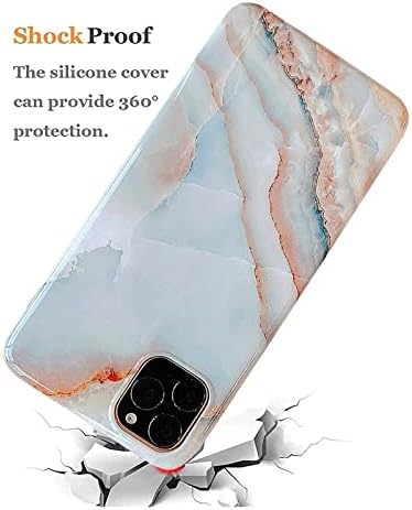 J.West Design para iPhone 12 Pro Max Case para mulheres, design de padrões de mármore cinza, gráficos fofos, pedra de proteção de