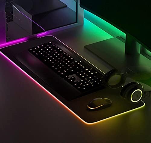Almofada de mouse luminosa e espessada aumentada e espessada com o teclado da almofada de teclado de jogo leve respiratória