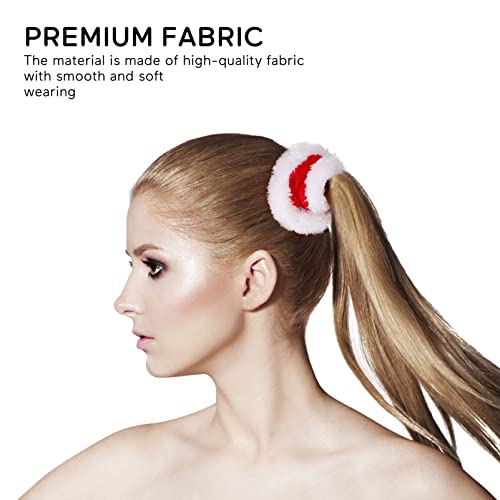6pcs Christmas Hair Scrunchies Garota elástica faixas de cabelo com suporte de cabelo de capacete