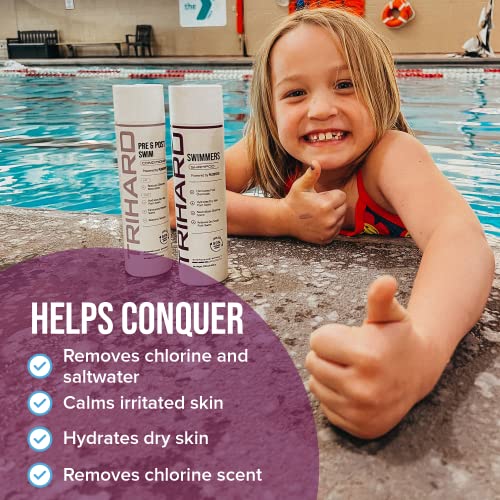 Trihard Kids Swimmers Shampoo + Post e Post Swim Condicionador | Duo do condicionador de shampoo para crianças | Pré e posta