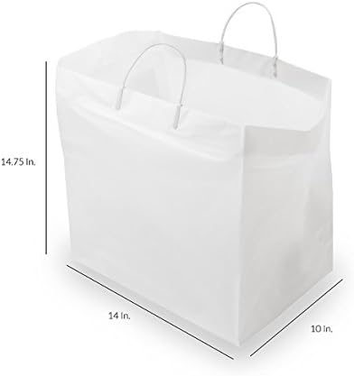 Retire sacolas - 200 bolsas de compras de plástico branco de 200 pacote com alças e fundo de papelão para serviço