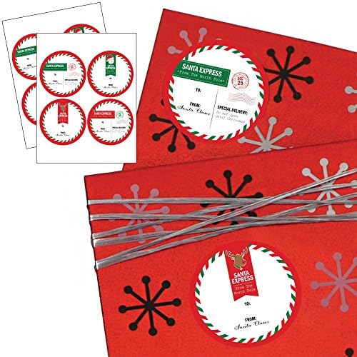 Big Dot of Happiness Papai Noel Delivery - Grande adesivo de Natal Tags de presente - De adesivos de presentes do Papai Noel