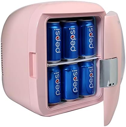 Frigidaire EFMIS462-Pink 12 pode retro mini geladeira pessoal portátil para casa, escritório ou dormitório, rosa