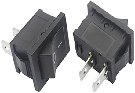 Interruptor de balancim ahloki 10pcs interruptor de balanço 15 * 21mm 15x21mm botão preto Mini interruptor 6A-10A 250V KCD1-101 Switch 2pin