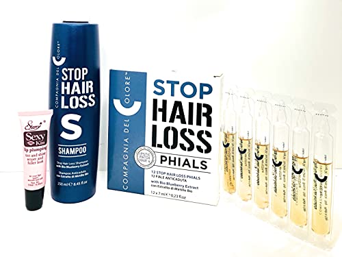 Compagnia del Colore Stop Hair Loss Shampoo 250 ml /8,45 oz e phials 2 x 7 ml - Lip Starry Lip Free Gloss 10 ml