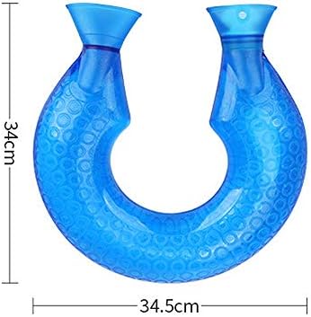 Teerwere Water Water Bottle U em forma de 1,6L Saco de aquecimento do pescoço de inverno com capa PVC PVC Hot Water
