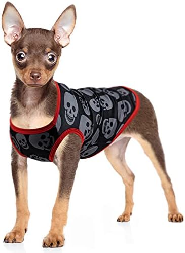 Hozz 2 pack cachorro camisetas fofas para cães pequenos Roupas de verão de poliéster duráveis ​​sem retração de matha de moda s
