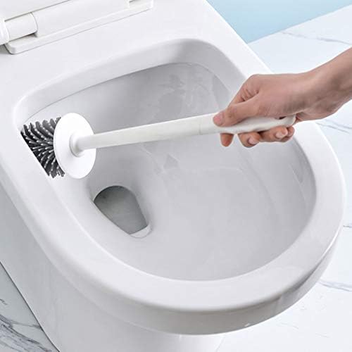 Escova de escova de vaso sanitário e suporte, escova de limpeza de mão longa para o banheiro, aderência confortável e escova de material TPR tem forte pincel de vaso sanitário de limpeza de limpeza