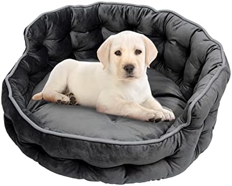 Cama de cachorro redonda de Quvita para cães pequenos lavabáveis ​​sofá-cama de luxo de luxo de animais de estimação