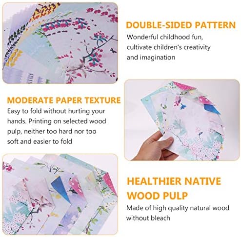 ABOOFAN Color Paper Cartões quadrados Origami do lado duplo de Pattern Dobing Craft Projetos Florais DIY Artigos artesanais