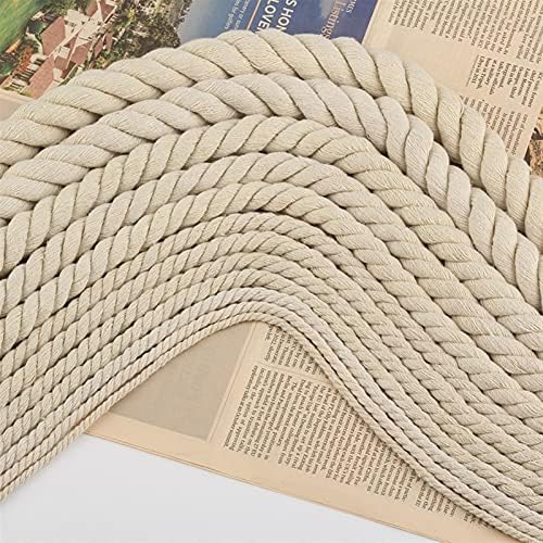 Jinyawei corda barata algodão 3 compartilhamentos corda de algodão torcida para decoração de bolsa Decoração de casa Diy Têxteis Acessórios 5/6/8/10/15/18/20mm